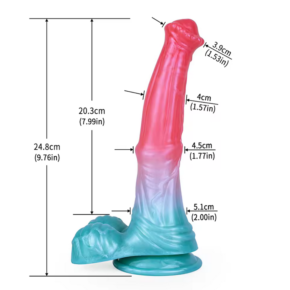 Frilled Horse Silicone Dildo - 9 Inches