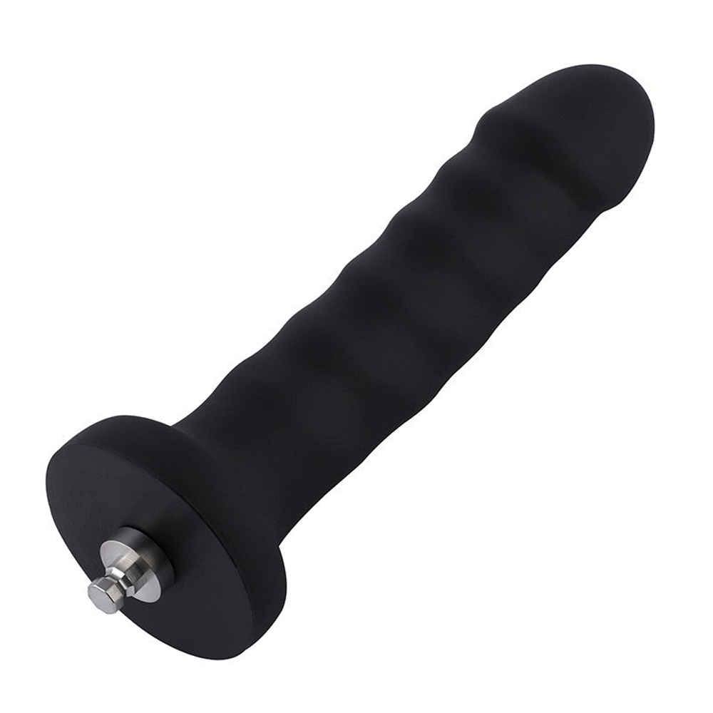 Hismith Ribbed Black Dildo - 6 Inches