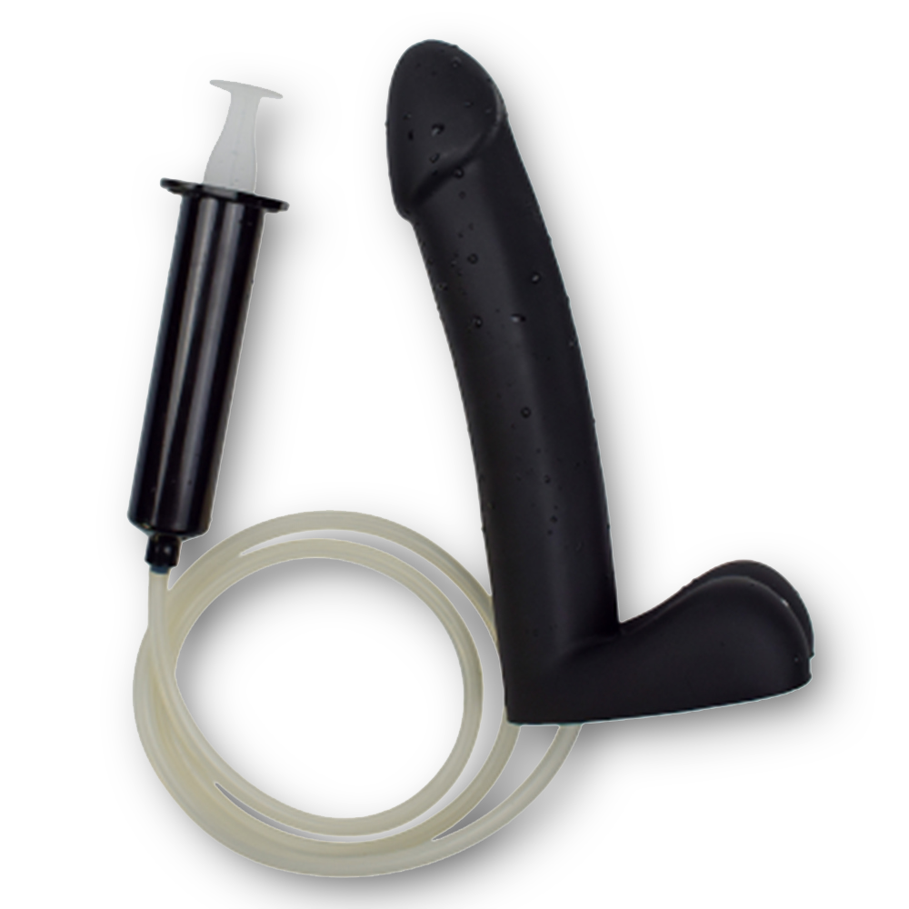Basic Black Squirting Dildo - 8 Inches