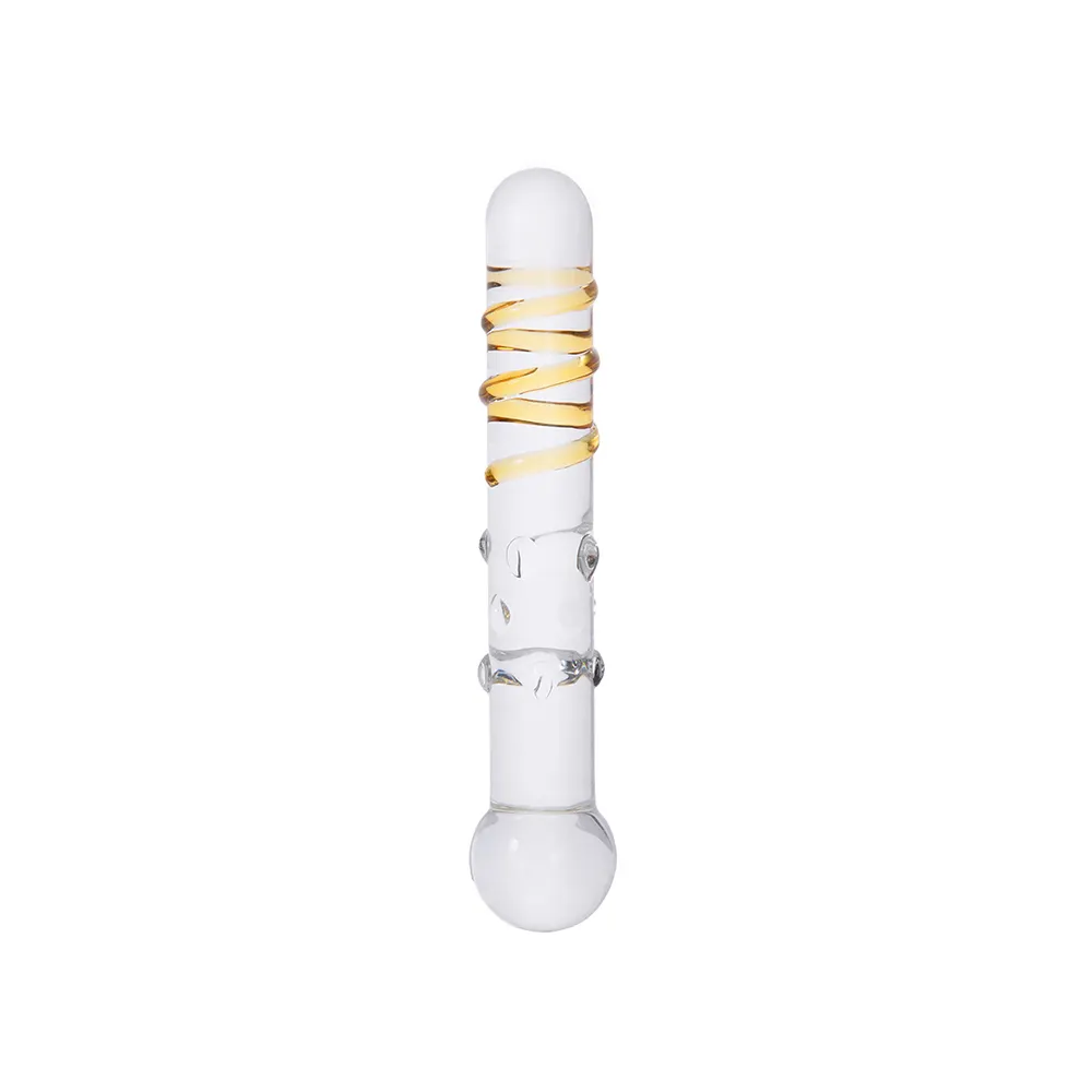 Gold Spiral Glass Dildo - 7 Inches