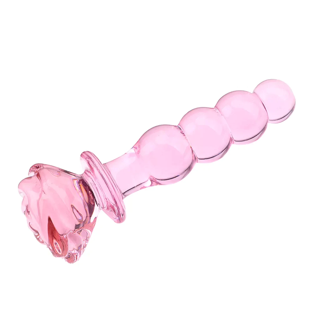 Pink Rose Glass Dildo