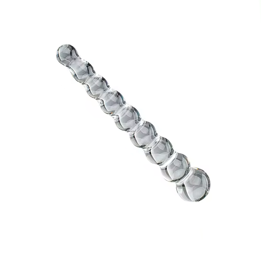 Beaded Glass Dildo - 8 Inches