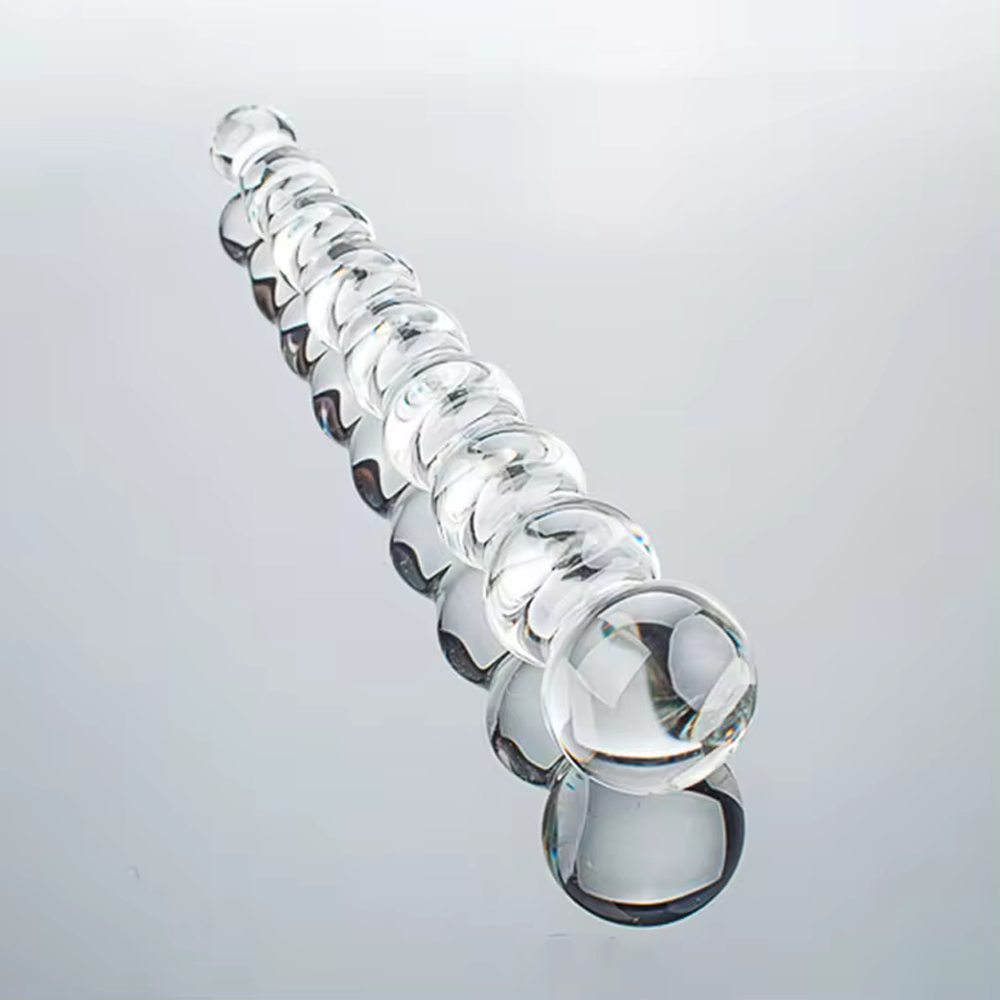 Beaded Glass Dildo - 8 Inches