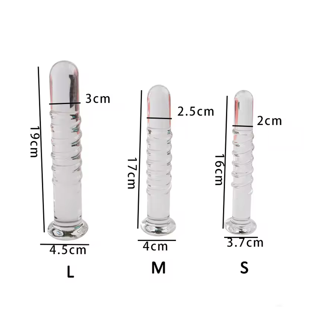 Clear Spiral Glass Dildo