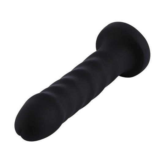 Hismith Ribbed Black Dildo - 6 Inches