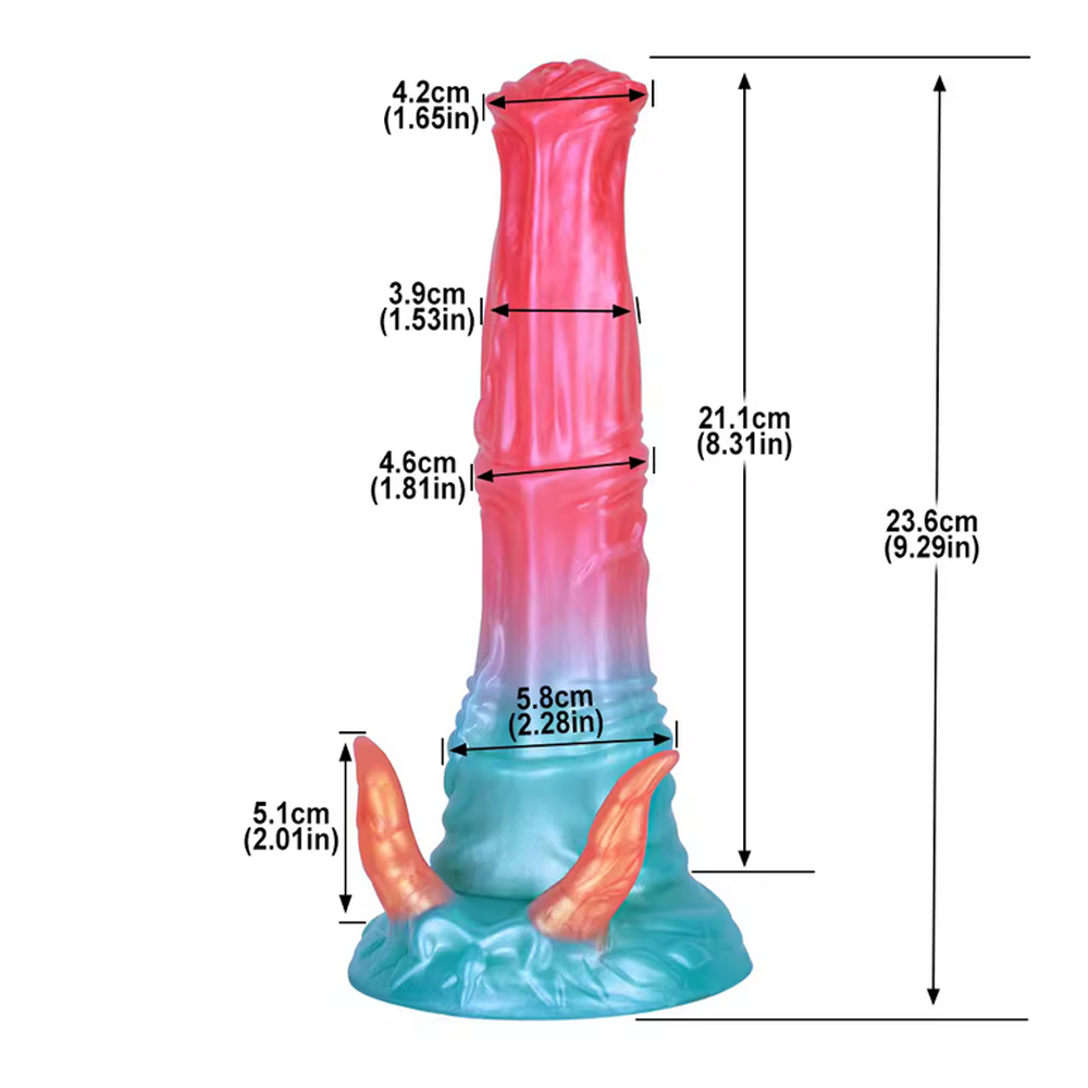 Horned Horse Silicone Dildo - 8 Inches