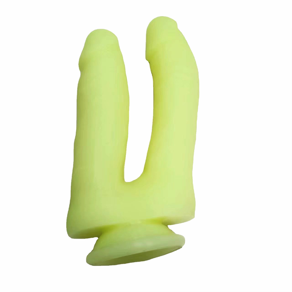 Double Trouble DP Dildo - Green Glow