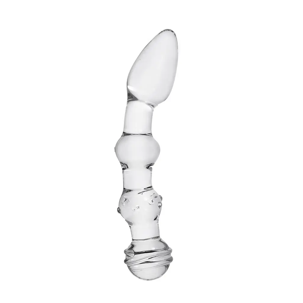 Ribbed Glass Dildo - 6 inches