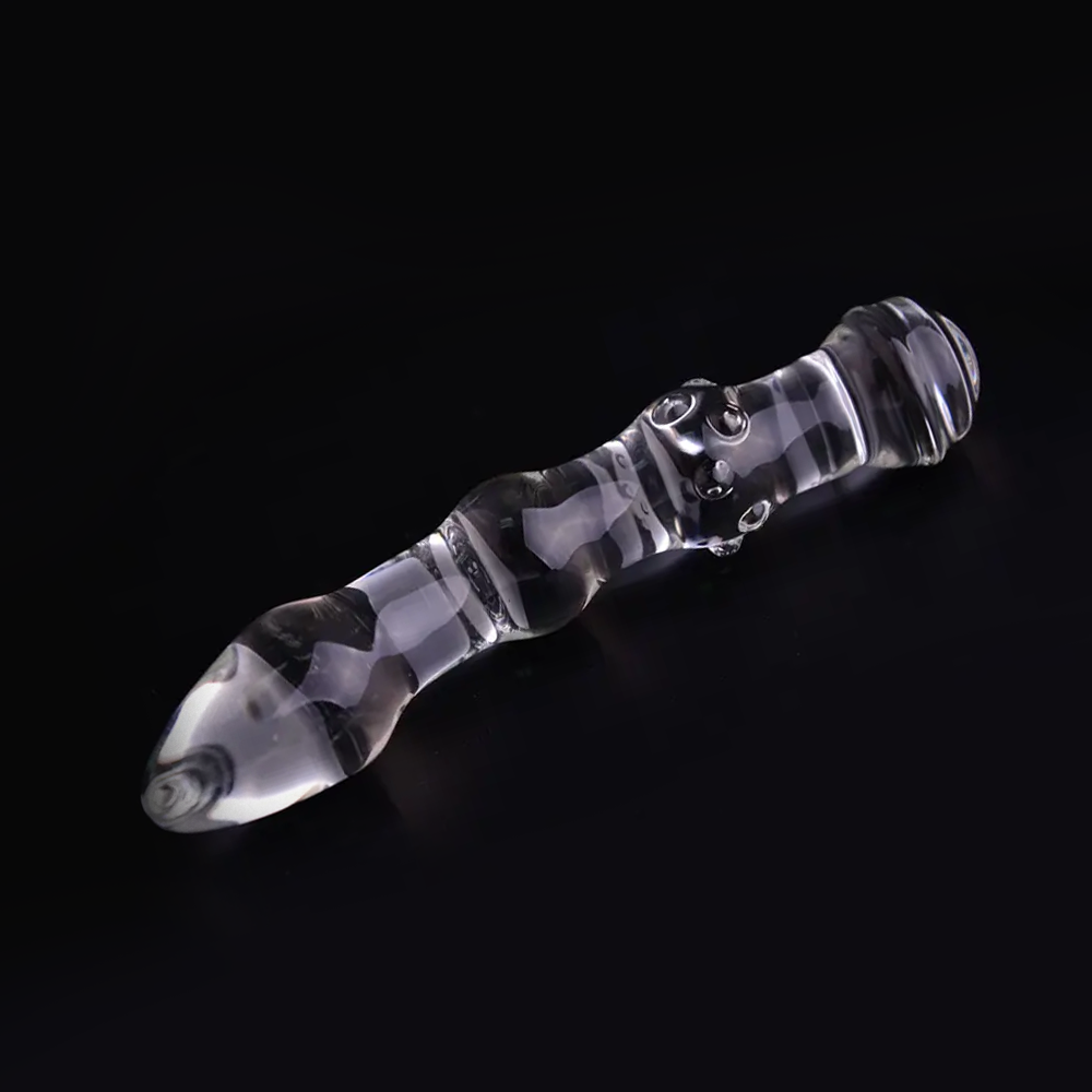 Ribbed Glass Dildo - 6 inches