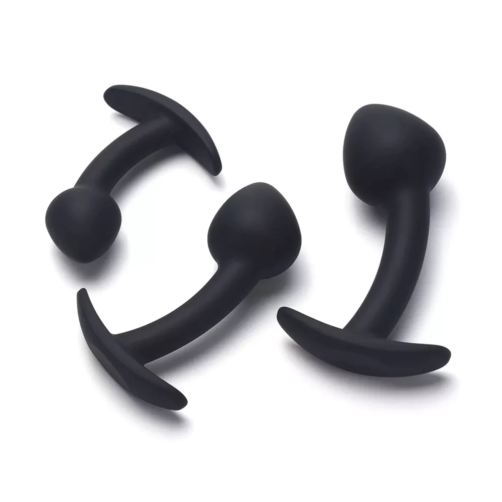 Tall Black Silicone Butt Plug