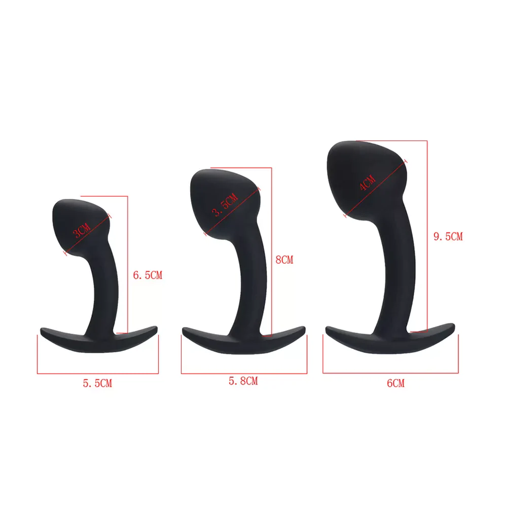 Tall Black Silicone Butt Plug